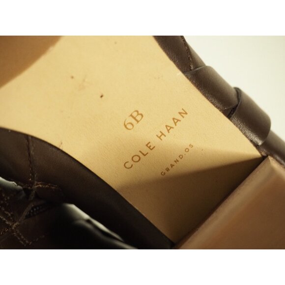 Cole Haan Dark Brown Leather Round Toe Chunky Heel Zipper Ankle Boots, Size 6 US - Picture 9 of 10